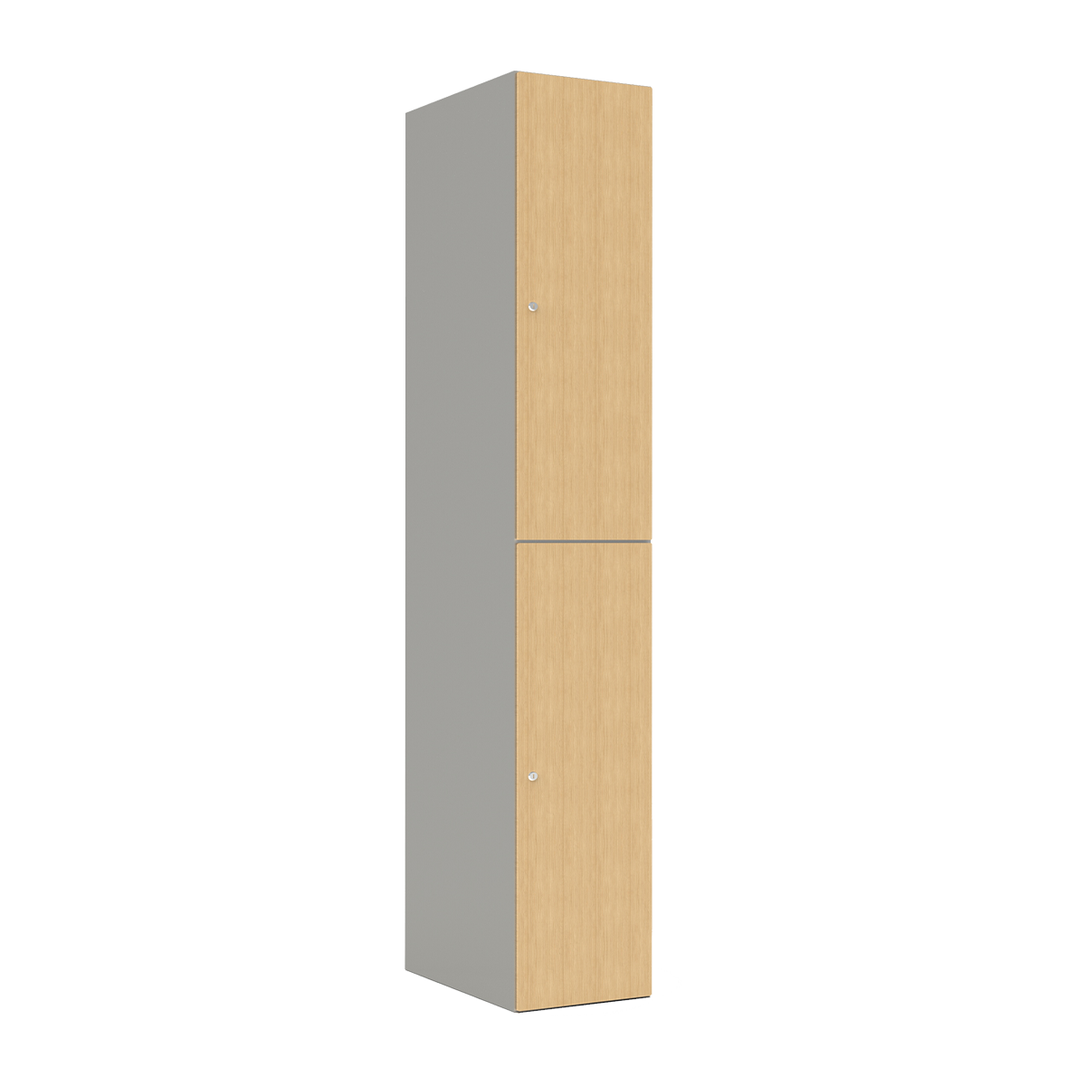HPL halfhoge lockerkast voor 2 personen - H.180 x B.30 cm Grijs (0149) Eiken (C102)
