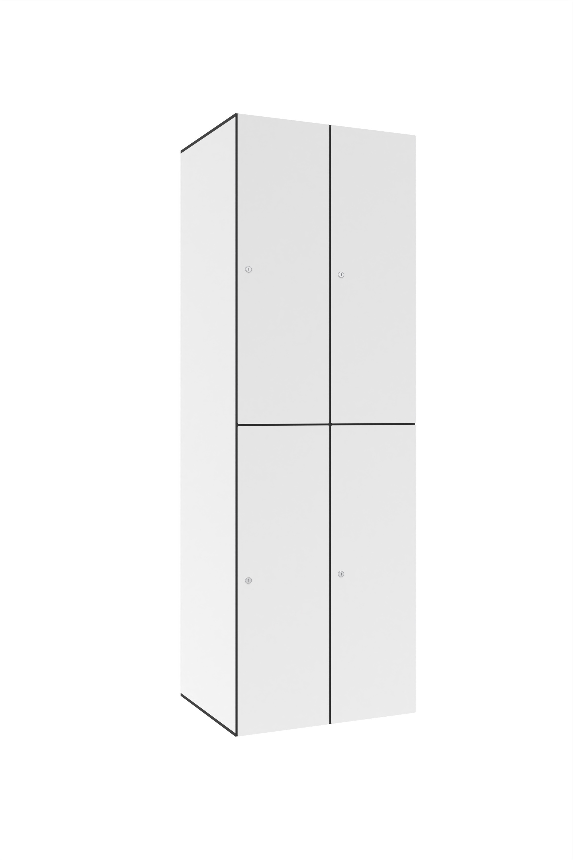 HPL halfhoge lockerkast voor 4 personen - H.180 x B.60 cm Wit (B070) Grijs (0149)
