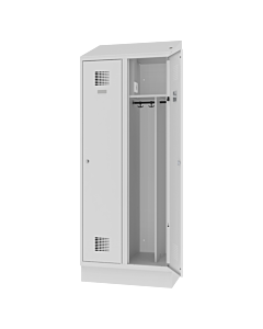 2 persoons kledinglockerkast met stroomvoorziening in elk vak (breed model) - H.200 x B.80 cm