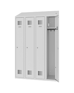 Kleiderspind für 4 Personen mit Stromversorgung in jedem Fach – H.200 x B.120 cm