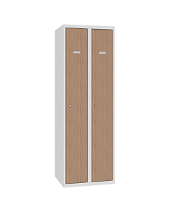 Kledinglockers met houtlook laminaatdeuren voor 2 personen - H.180 x B.60 cm