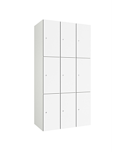 HPL locker with 9 compartments - H.180 x W.90 cm (steel + HPL)