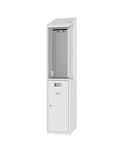 Halbhoher Schließfachschrank für 2 Personen mit Stromversorgung in jedem Fach (breites Modell) – H.200 x B.40 cm