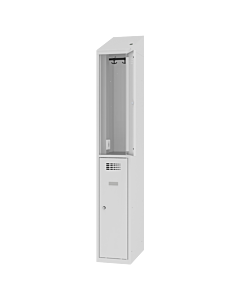 Halbhoher Schließfachschrank für 2 Personen mit Stromversorgung in jedem Fach – H.200 x B.30 cm
