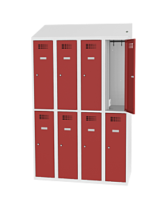 Halbhoher Schließfachschrank für 8 Personen mit Stromversorgung in jedem Fach – H.200 x B.120 cm