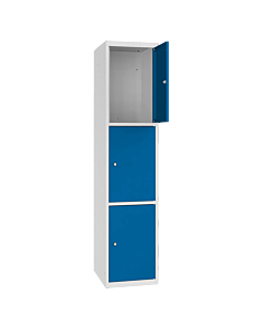Metalen locker met 3 vakken - H.180 x B.40 cm