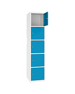 Metalen locker met 5 vakken - H.180 x B.40 cm