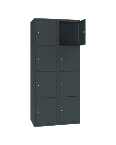 Metalen locker met 8 vakken - H.180 x B.80 cm 