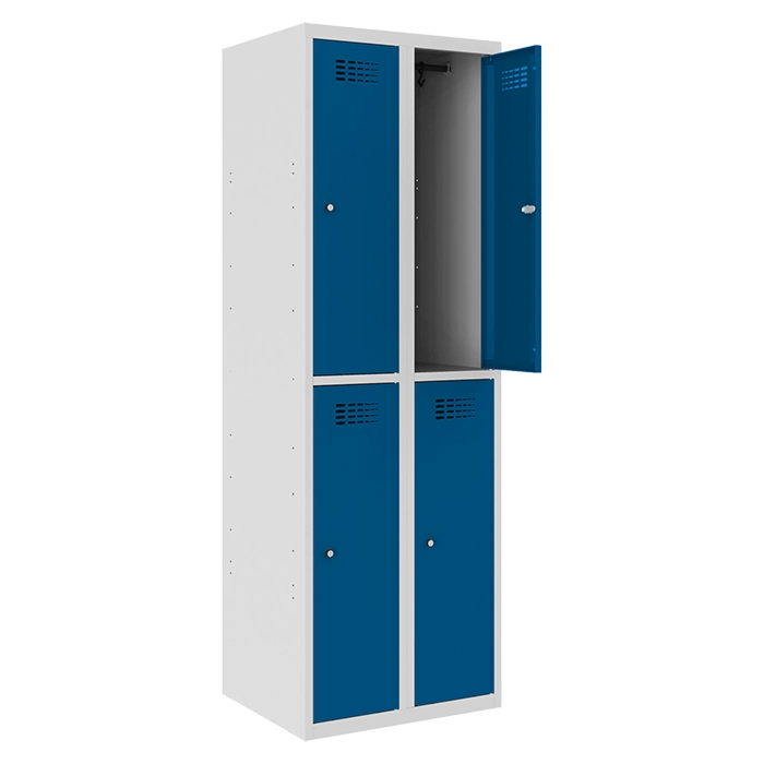 Halbhoher Spindschrank für 4 Personen mit Regal und Kleiderstange + 3 Kleiderhaken – H.180 x B