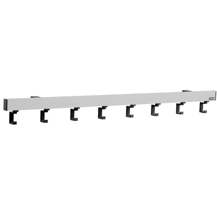 Classic school coat rack with black coat hooks 80 to 200 cm (type 1)